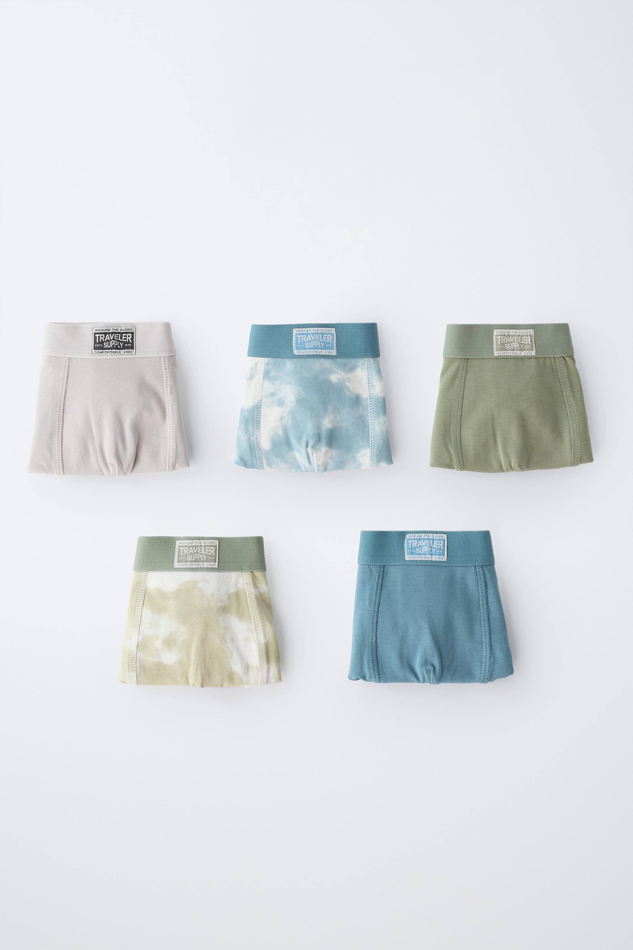 6-14 YEARS/ FIVE-PACK LABEL BOXERS